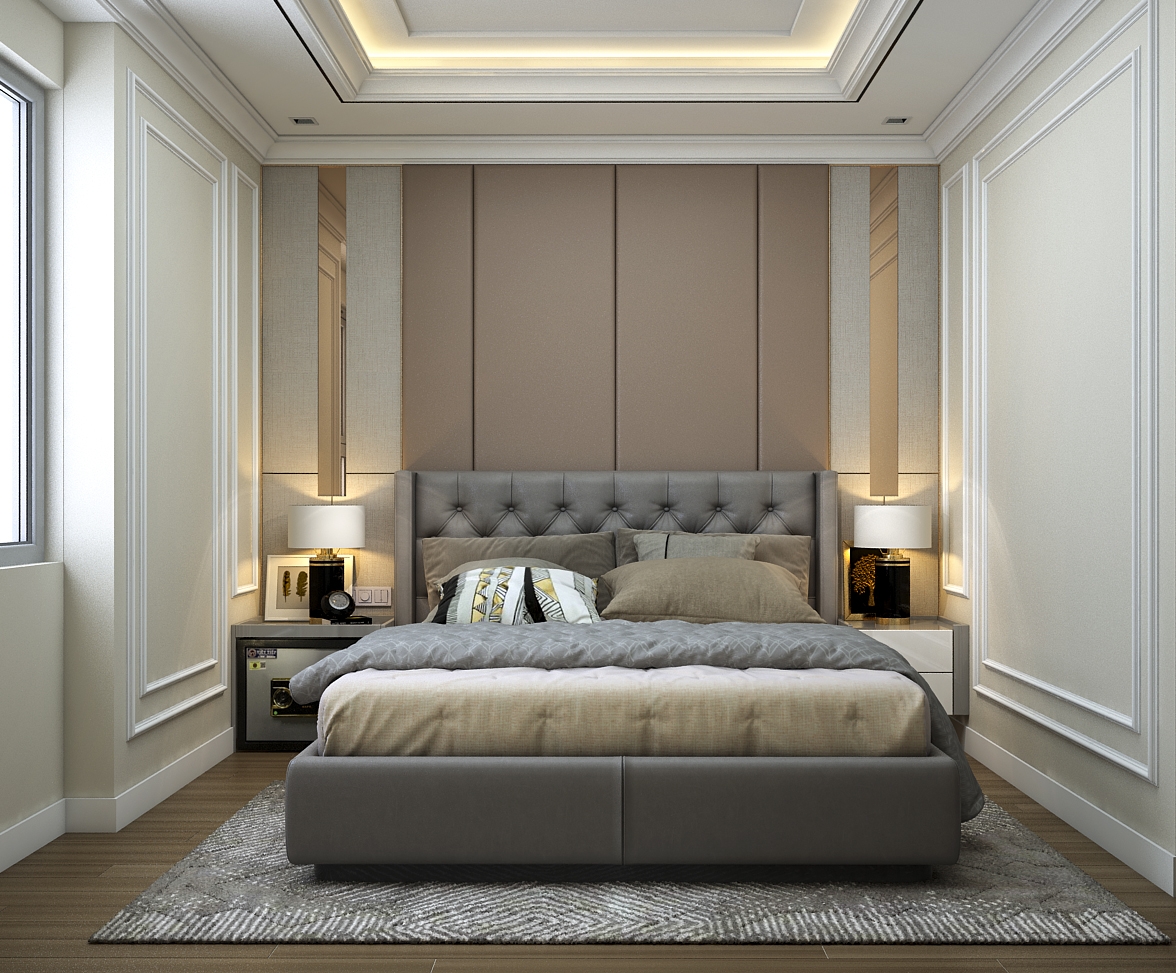 Thiết kế concept nội thất phòng ngủ Nhà phố 85m2 Quận 2 phong cách Tân cổ điển Neo Classic