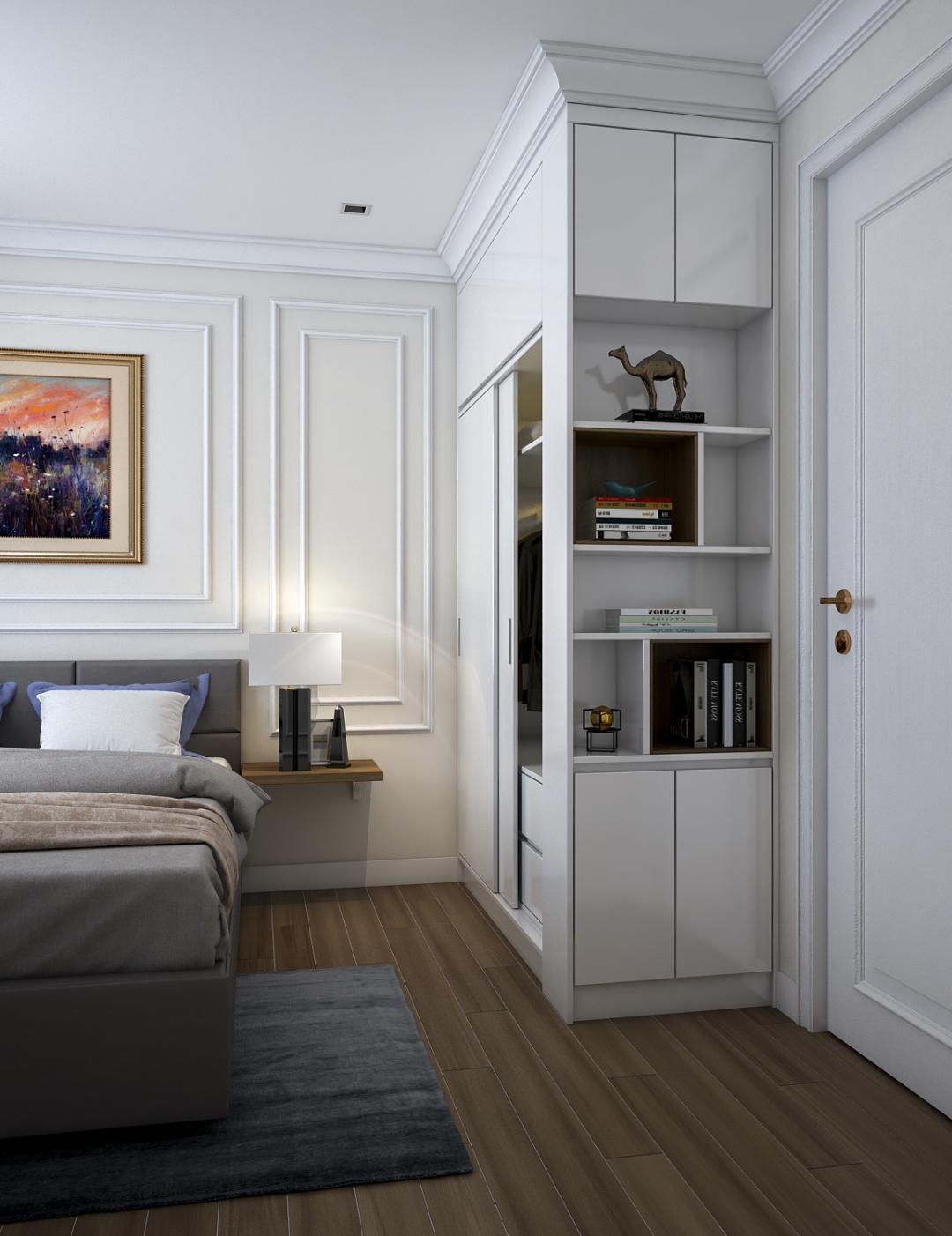 Thiết kế concept nội thất phòng ngủ Nhà phố 85m2 Quận 2 phong cách Tân cổ điển Neo Classic