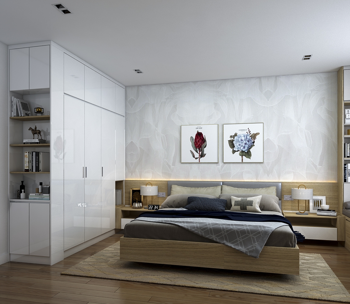 Thiết kế concept nội thất phòng ngủ Nhà phố 90m2 Quận 9 phong cách Hiện đại Modern