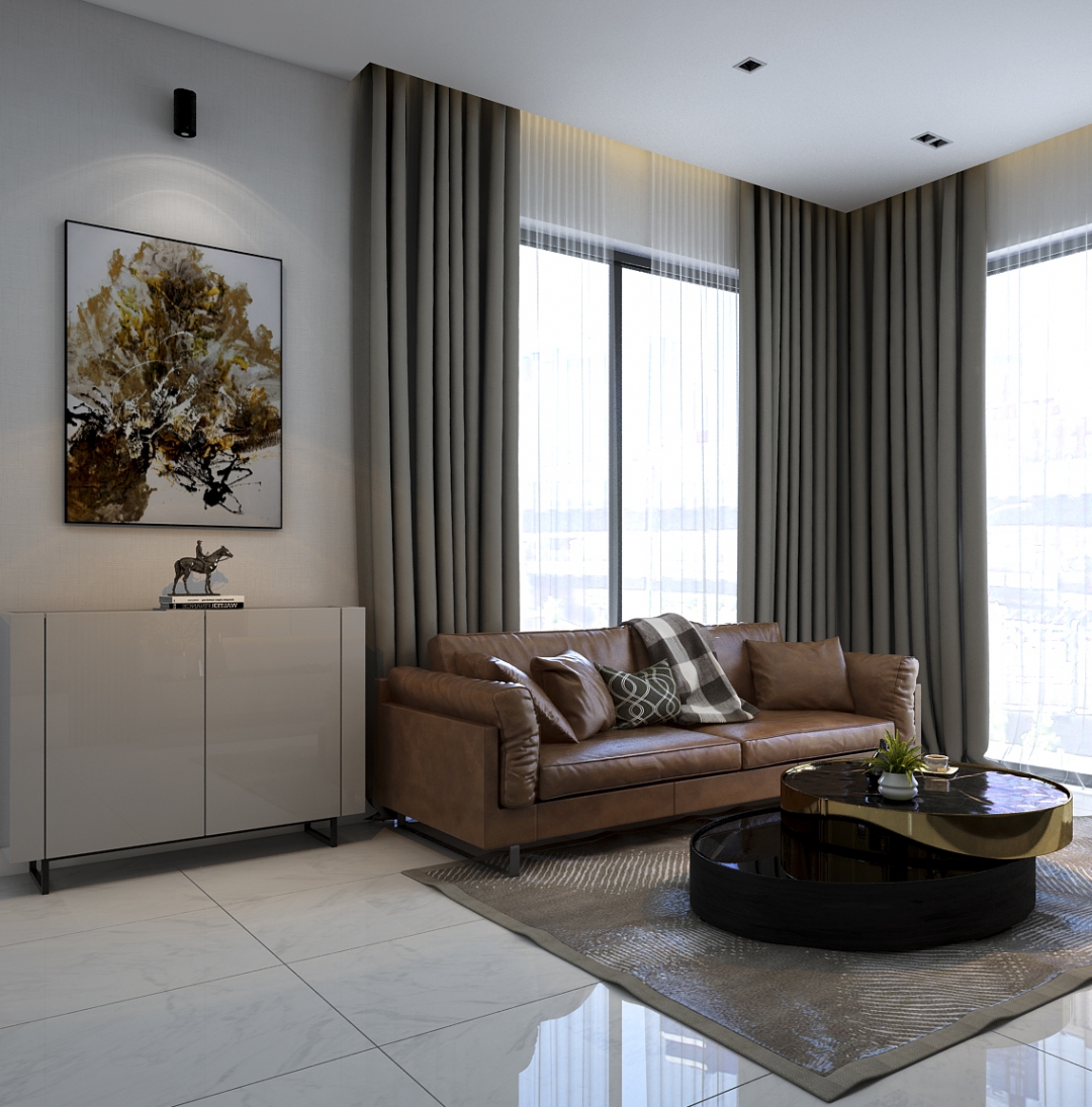 Thiết kế concept nội thất phòng khách Nhà phố 90m2 Quận 9 phong cách Hiện đại Modern