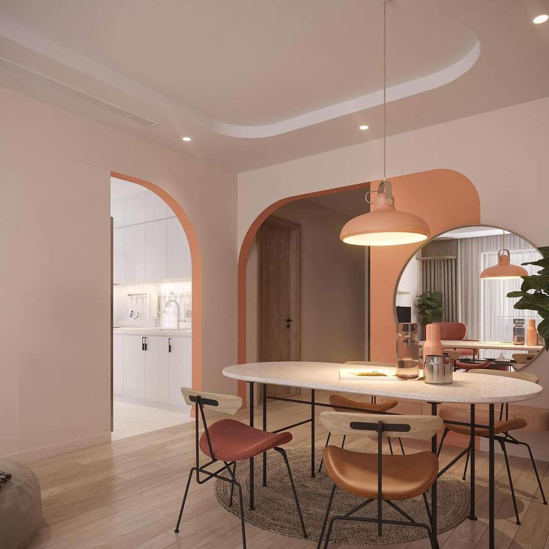 Thiết kế concept nội thất phòng ăn Căn hộ Masteri Thảo Điền phong cách Color Block