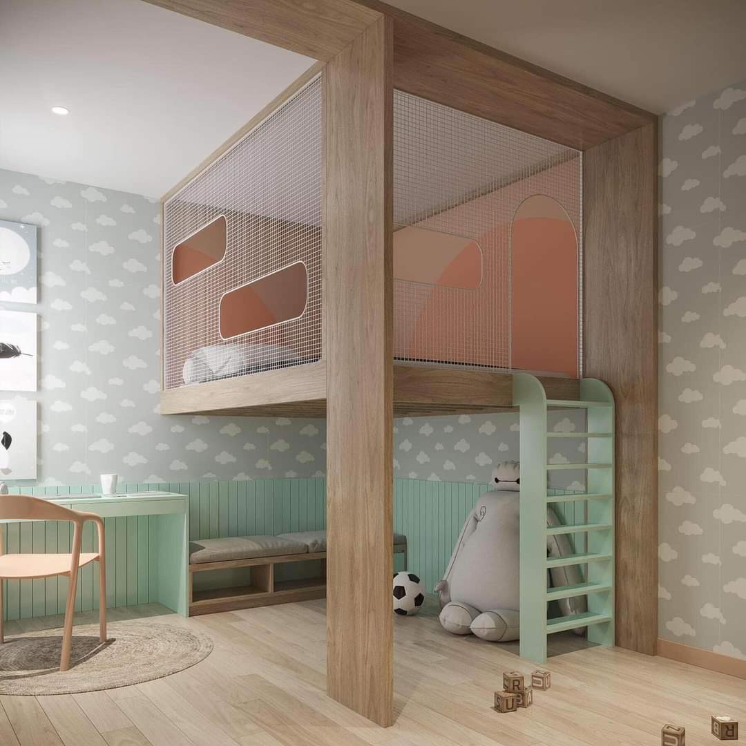 Thiết kế concept nội thất phòng ngủ cho bé Căn hộ Masteri Thảo Điền phong cách Color Block