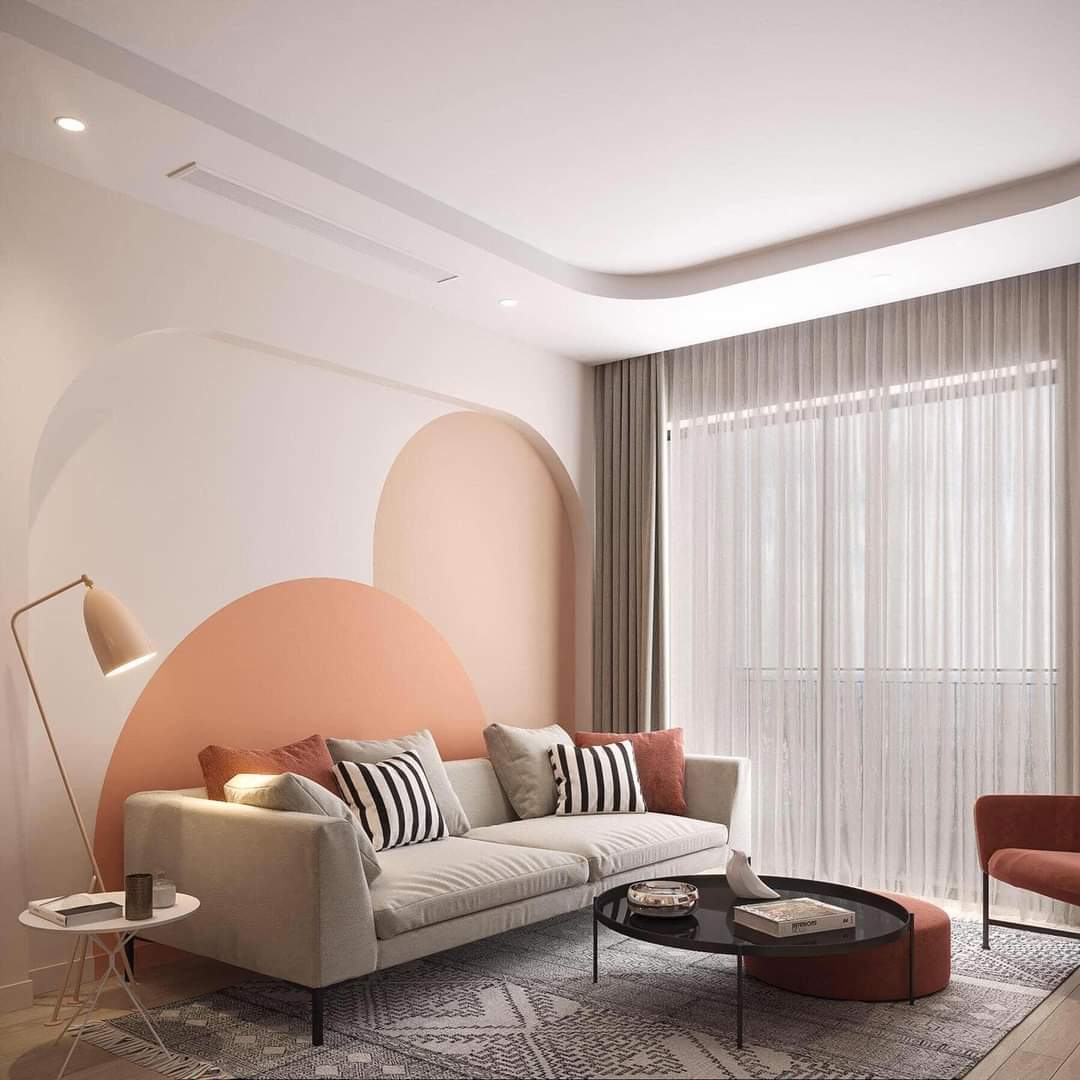 Thiết kế concept nội thất phòng khách Căn hộ Masteri Thảo Điền phong cách Color Block