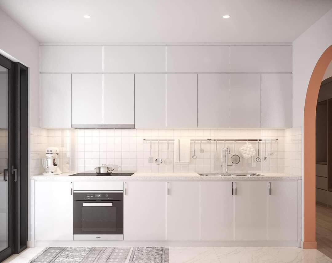 Thiết kế concept nội thất phòng bếp Căn hộ Masteri Thảo Điền phong cách Color Block