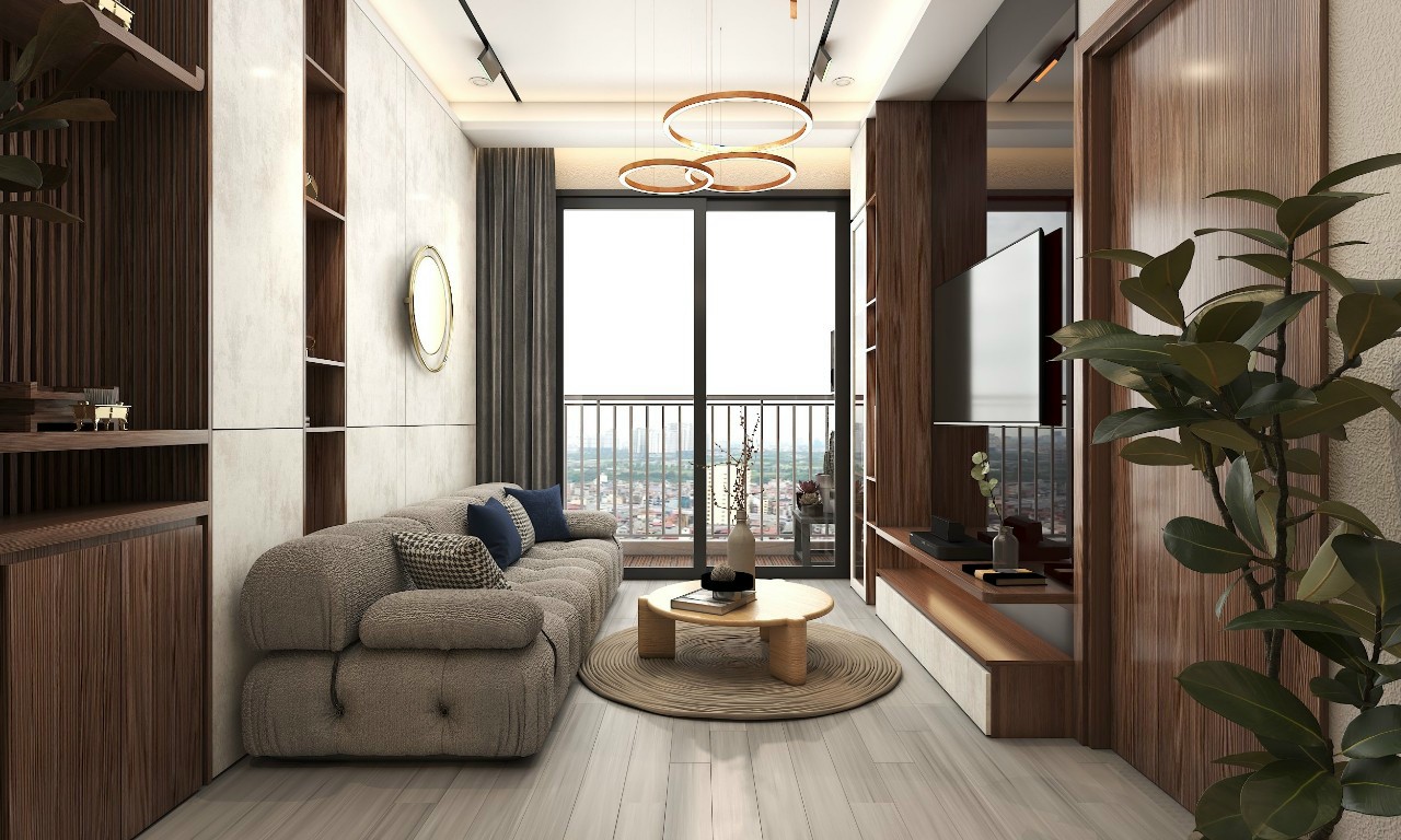 Thiết kế concept nội thất phòng khách Căn hộ chung cư Grand View C phong cách Hiện đại Modern