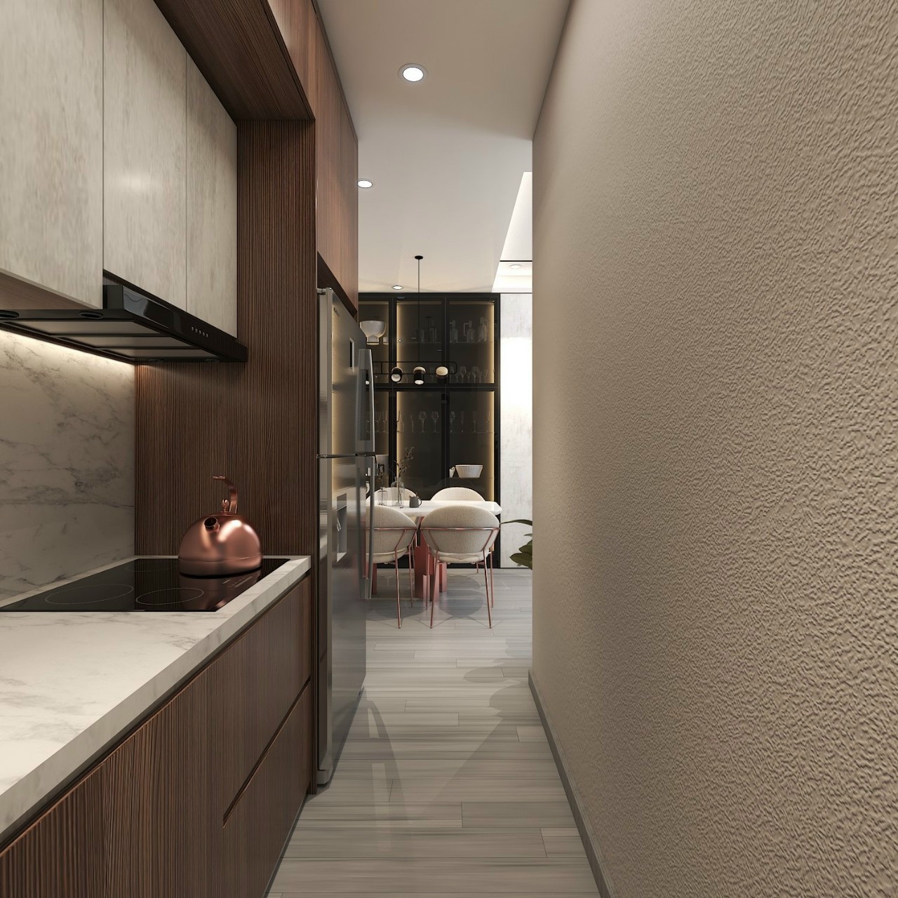 Thiết kế concept nội thất phòng bếp Căn hộ chung cư Grand View C phong cách Hiện đại Modern