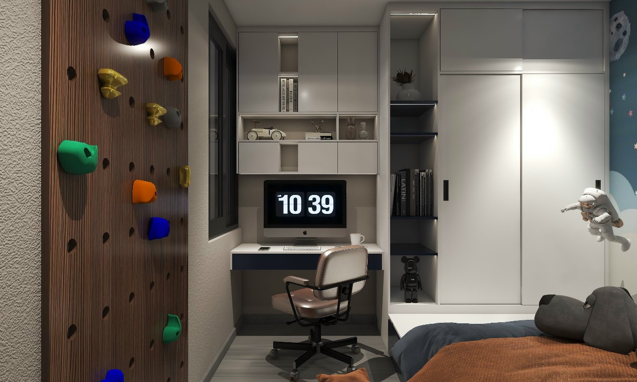 Thiết kế concept nội thất phòng ngủ cho bé Căn hộ chung cư Grand View C phong cách Hiện đại Modern