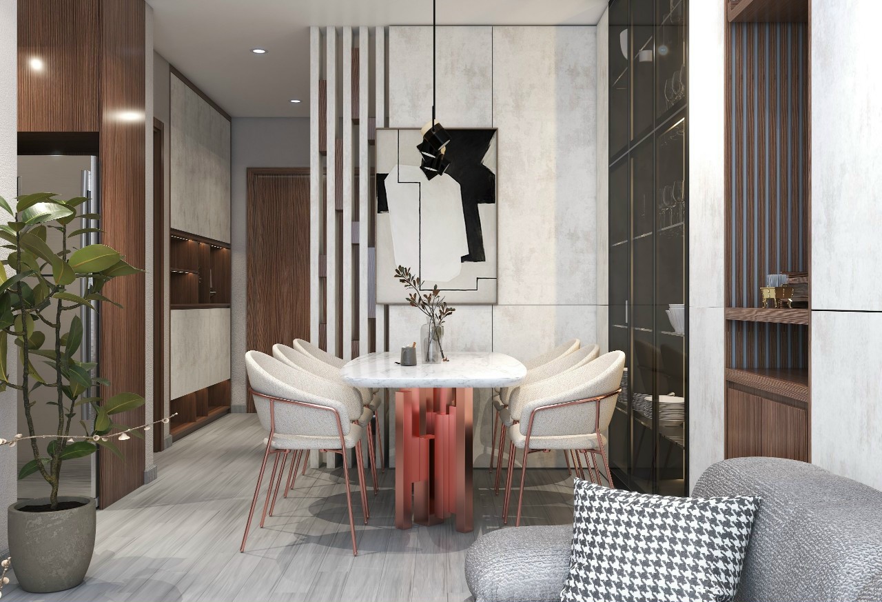 Thiết kế concept nội thất phòng ăn Căn hộ chung cư Grand View C phong cách Hiện đại Modern