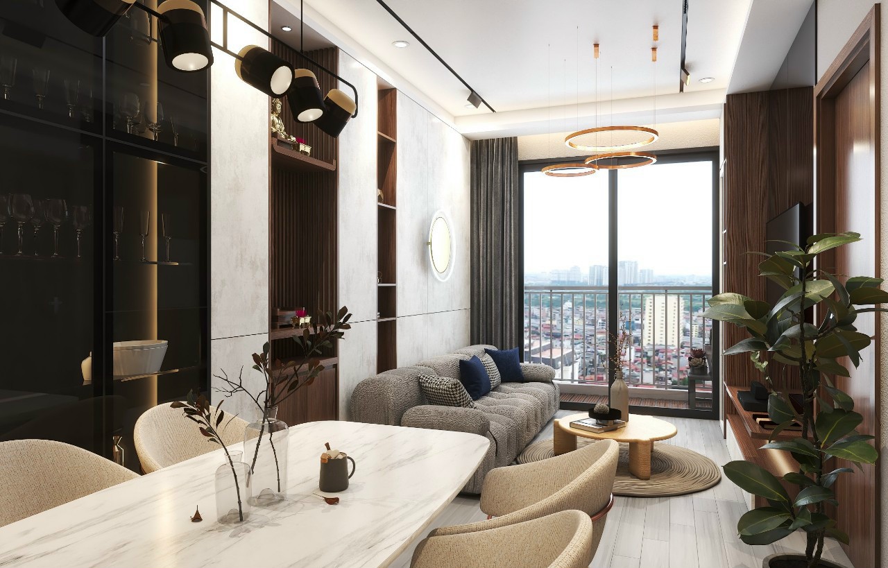 Thiết kế concept nội thất phòng ăn, phòng khách Căn hộ chung cư Grand View C phong cách Hiện đại Modern