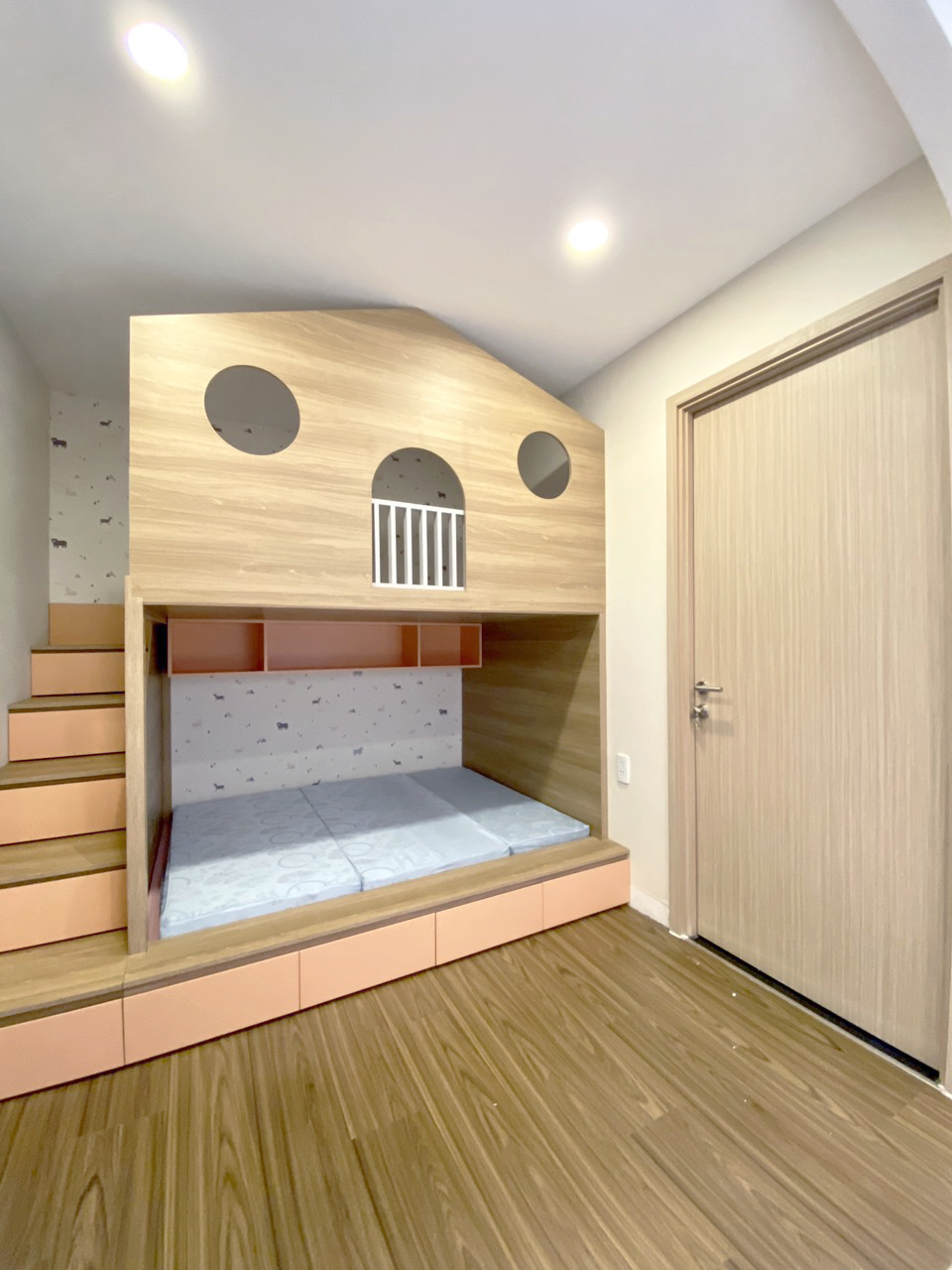 Hoàn thiện nội thất phòng ngủ cho bé Căn hộ Safira Khang Điền phong cách Bắc Âu Scandinavian, Hiện đại Modern