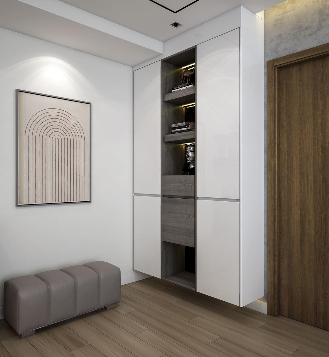 Thiết kế concept nội thất khu vực lối vào Nhà phố 3PN Quận 7 phong cách Hiện đại Modern