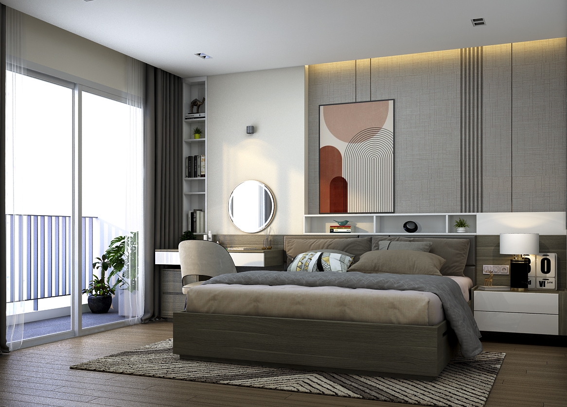 Thiết kế concept nội thất phòng ngủ Nhà phố 3PN Quận 7 phong cách Hiện đại Modern