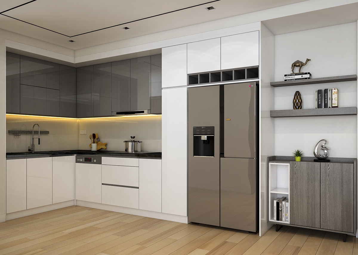Thiết kế concept nội thất phòng bếp Nhà phố 3PN Quận 7 phong cách Hiện đại Modern