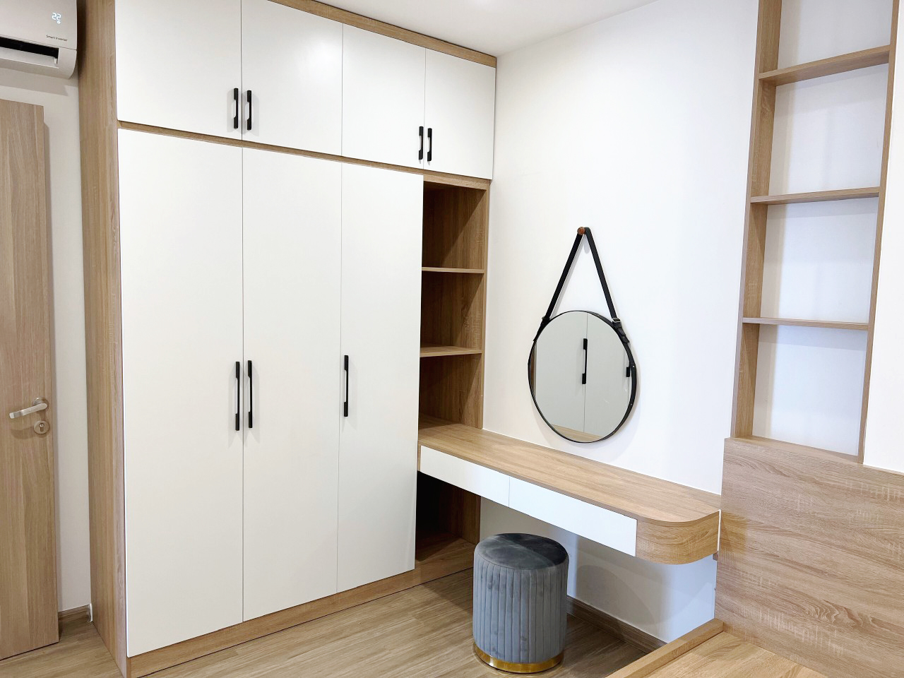 Hoàn thiện nội thất phòng ngủ Căn hộ Tòa S10.03 The Origami Vinhomes phong cách Bắc Âu Scandinavian, phong cách Hiện đại Modern