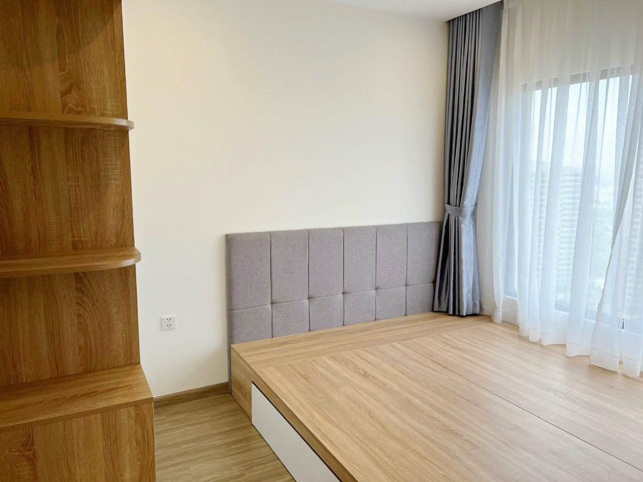 Hoàn thiện nội thất phòng ngủ Căn hộ Tòa S10.03 The Origami Vinhomes phong cách Bắc Âu Scandinavian, phong cách Hiện đại Modern