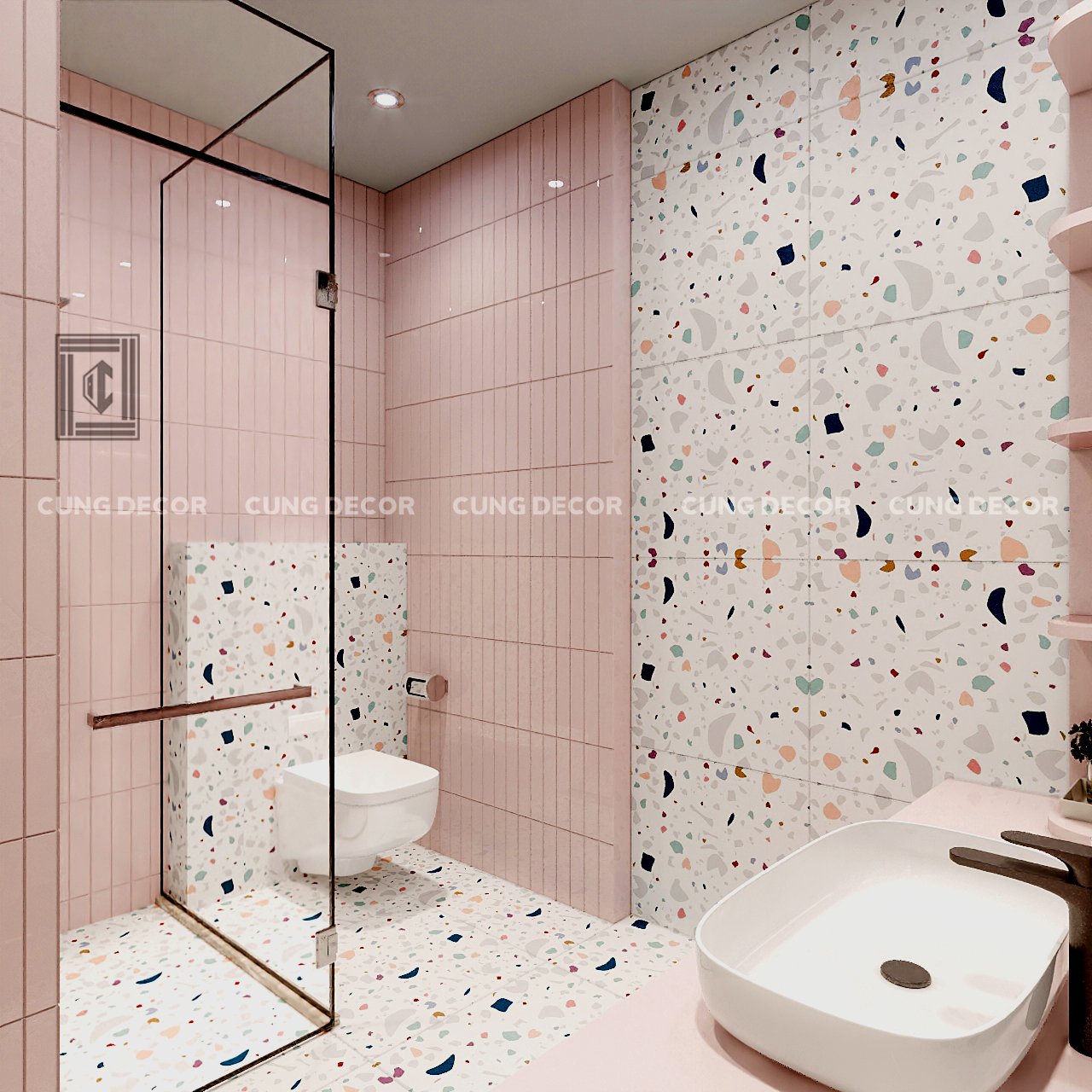 Thiết kế concept nội thất phòng tắm, nhà vệ sinh Nhà phố Hà Đô Quận 10