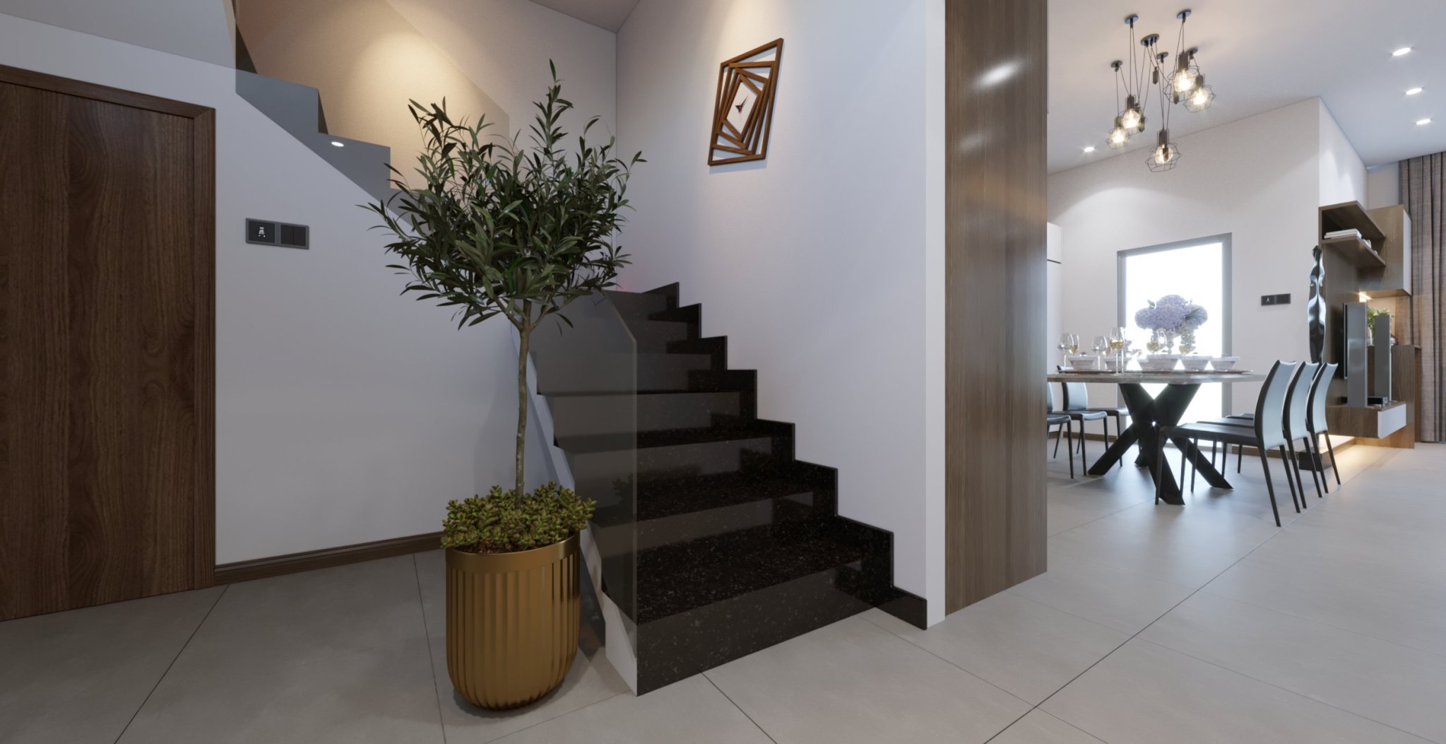 Thiết kế concept nội thất cầu thang Nhà phố Quận Bình Tân phong cách Hiện đại Modern