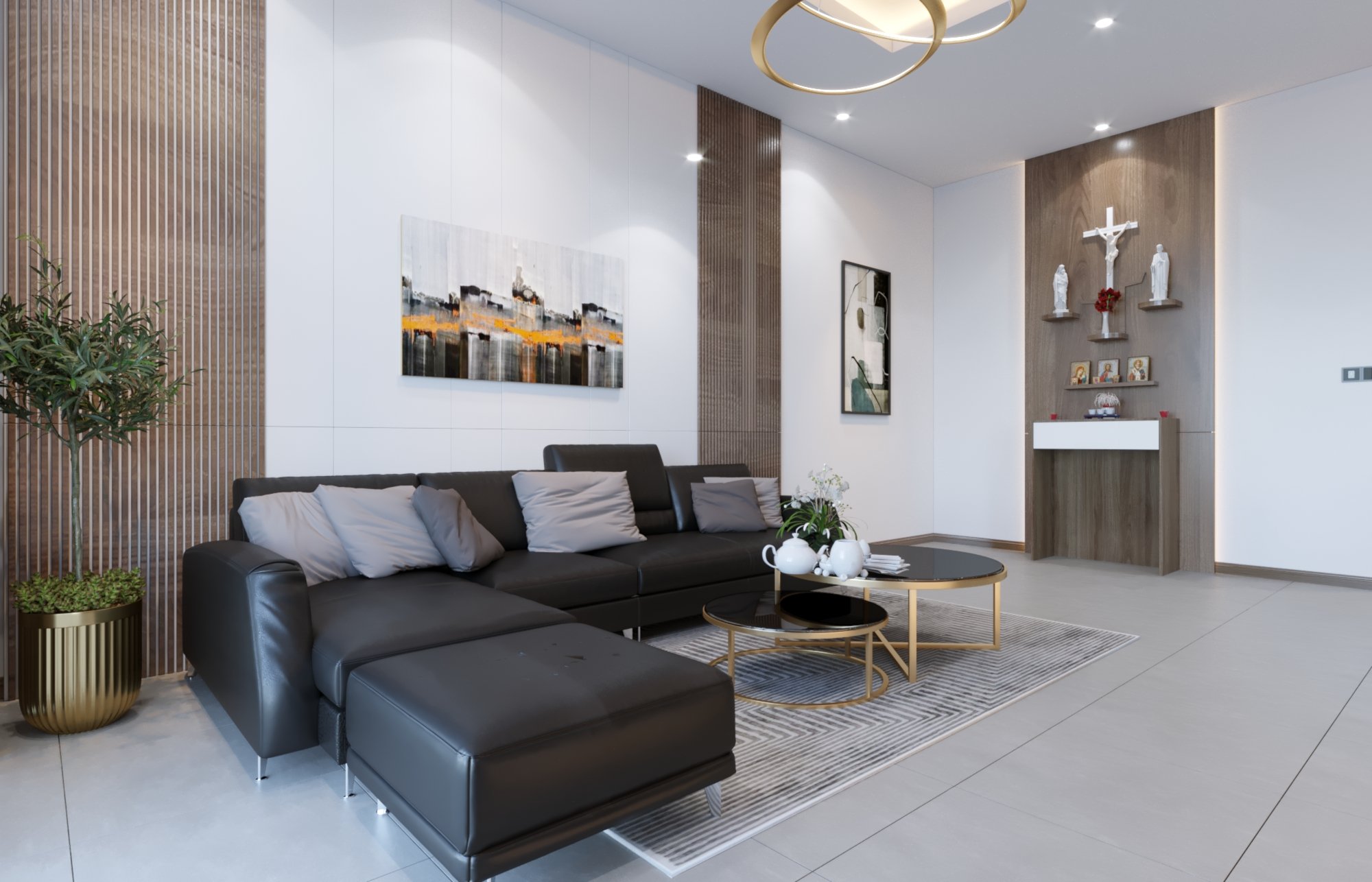 Thiết kế concept nội thất phòng khách Nhà phố Quận Bình Tân phong cách Hiện đại Modern