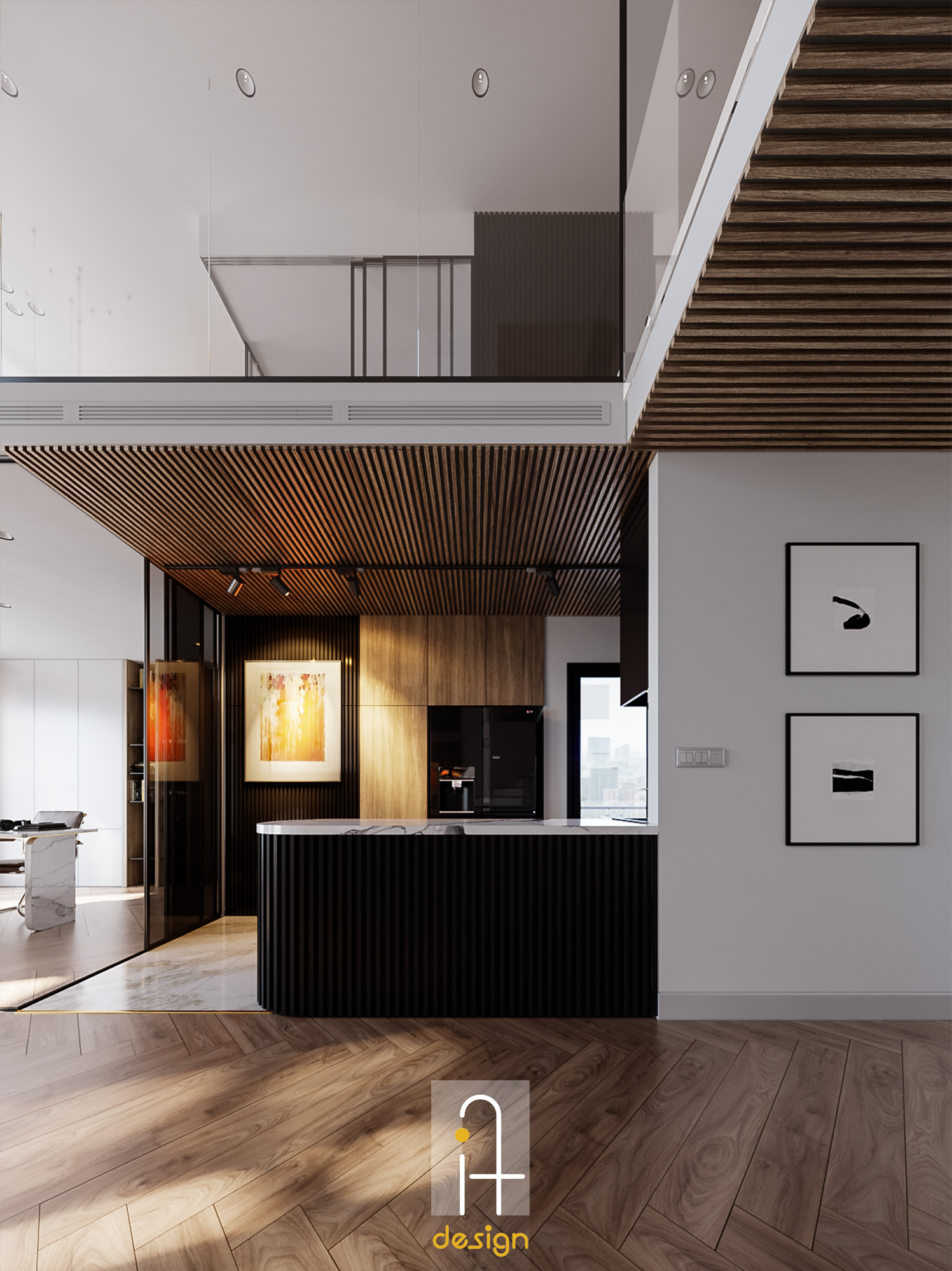 Thiết kế concept nội thất phòng bếp Căn hộ duplex Feliz en Vista phong cách Hiện đại Modern