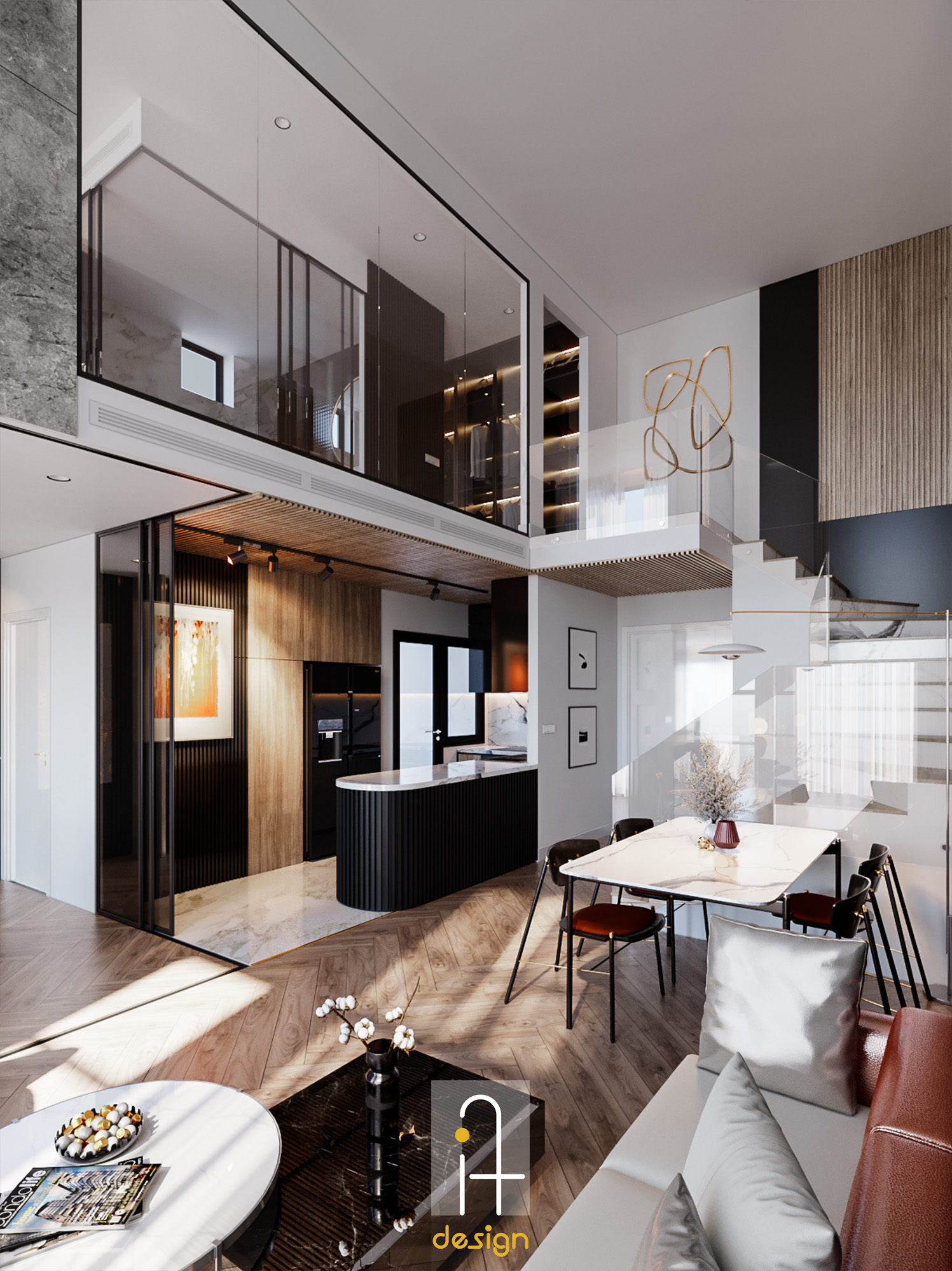 Thiết kế concept nội thất phòng ăn, phòng bếp Căn hộ duplex Feliz en Vista phong cách Hiện đại Modern
