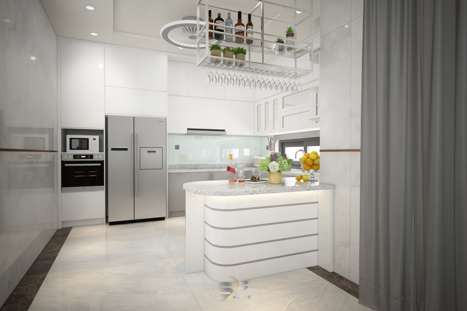 Thiết kế concept nội thất phòng bếp Nhà phố tại Quận 9 phong cách Hiện đại Modern