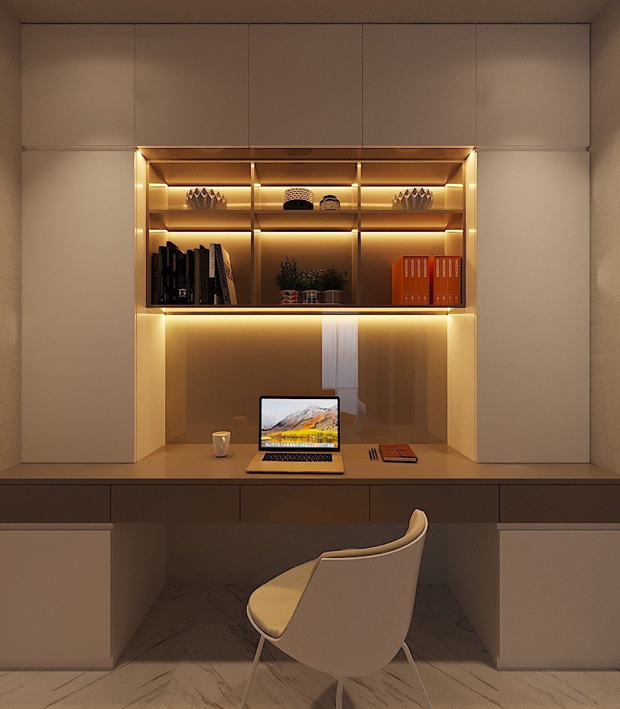 Thiết kế concept phòng làm việc Căn hộ Sarica Khu Sala phong cách Hiện đại Modern