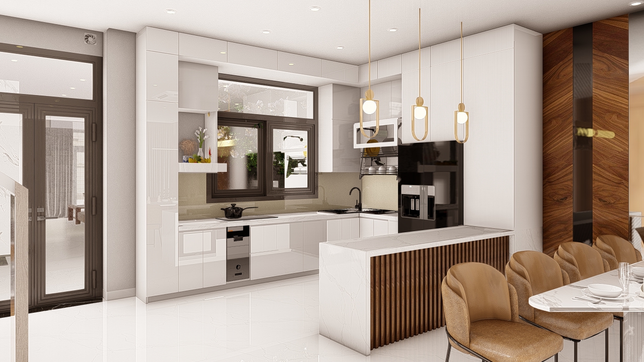 Thiết kế concept nội thất phòng bếp Nhà phố khu Vinhomes Grand Park phong cách Hiện đại Modern