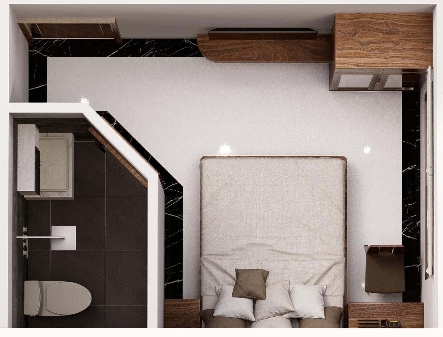 Toàn cảnh Thiết kế concept nội thất phòng ngủ Nhà phố khu Vinhomes Grand Park phong cách Hiện đại Modern