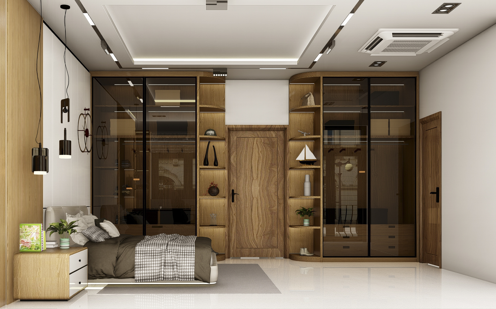Thiết kế concept nội thất phòng ngủ Nhà phố khu Vinhomes Grand Park phong cách Hiện đại Modern