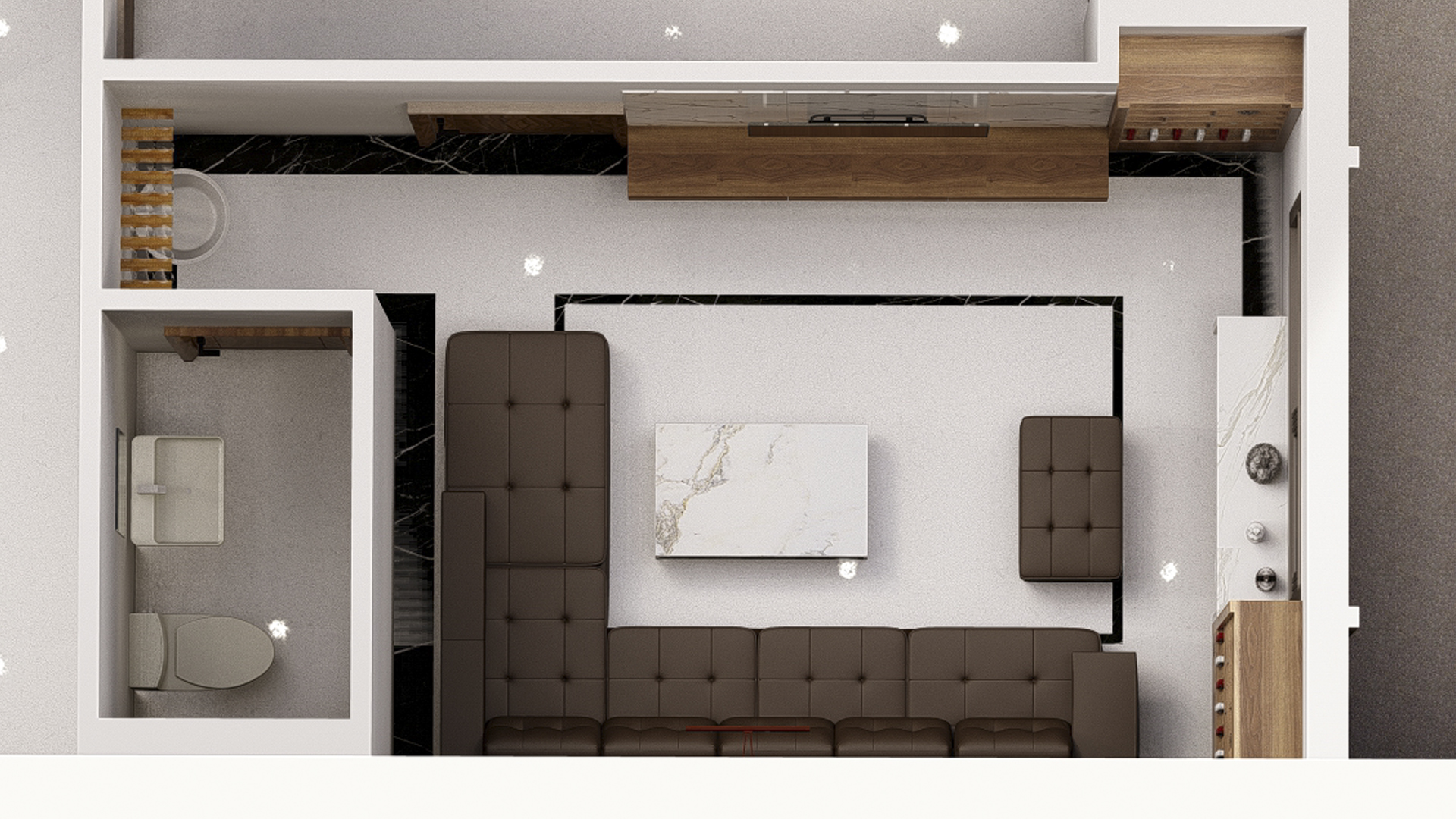 Toàn cảnh Thiết kế concept nội thất phòng giải trí Nhà phố khu Vinhomes Grand Park phong cách Hiện đại Modern