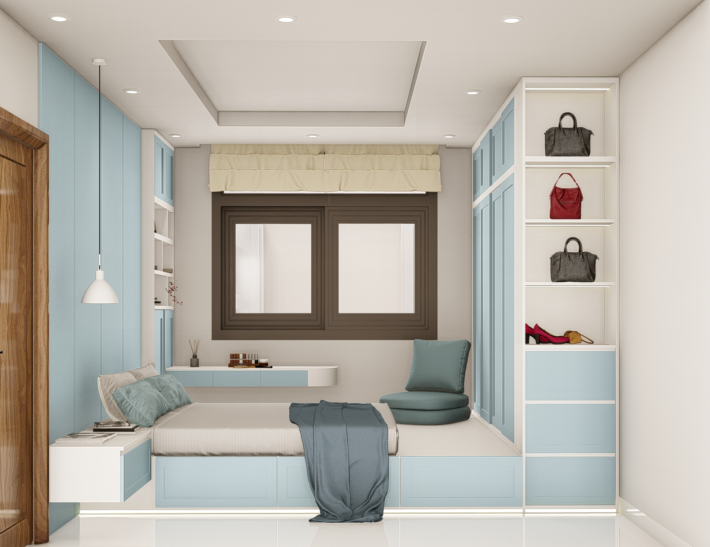 Thiết kế concept nội thất phòng ngủ Nhà phố khu Vinhomes Grand Park phong cách Hiện đại Modern