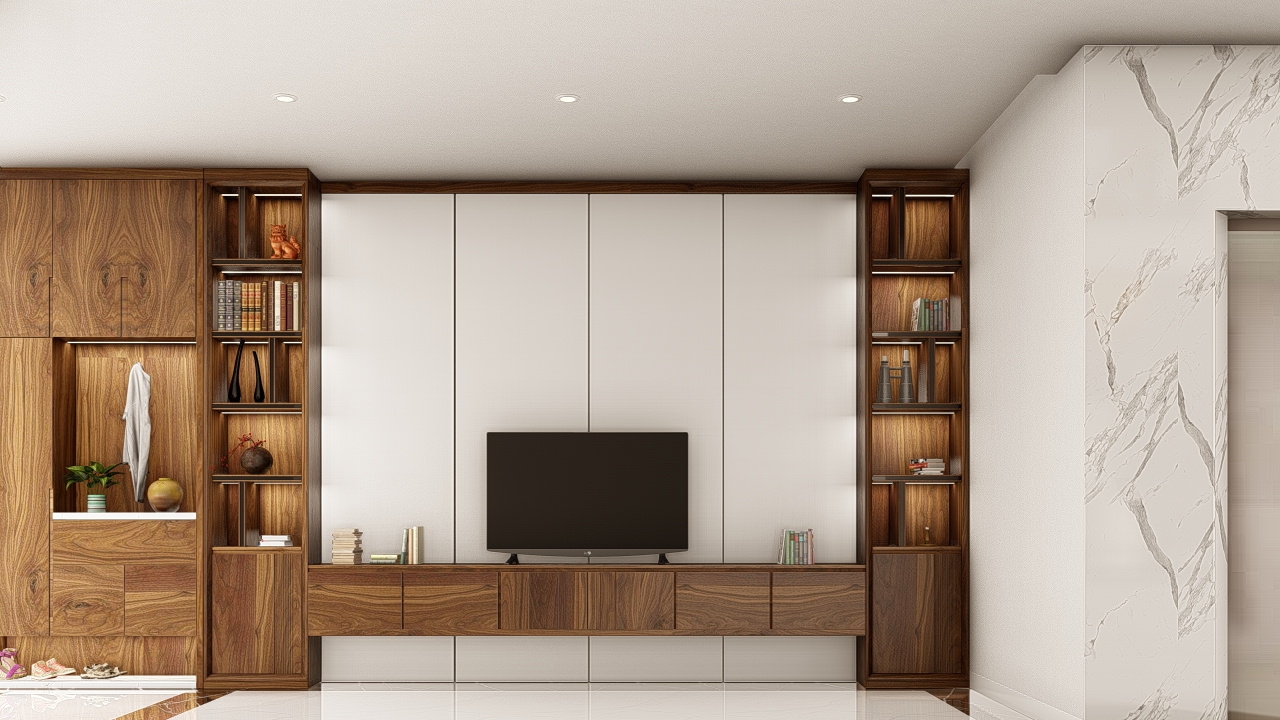 Thiết kế concept nội thất phòng khách Nhà phố khu Vinhomes Grand Park phong cách Hiện đại Modern