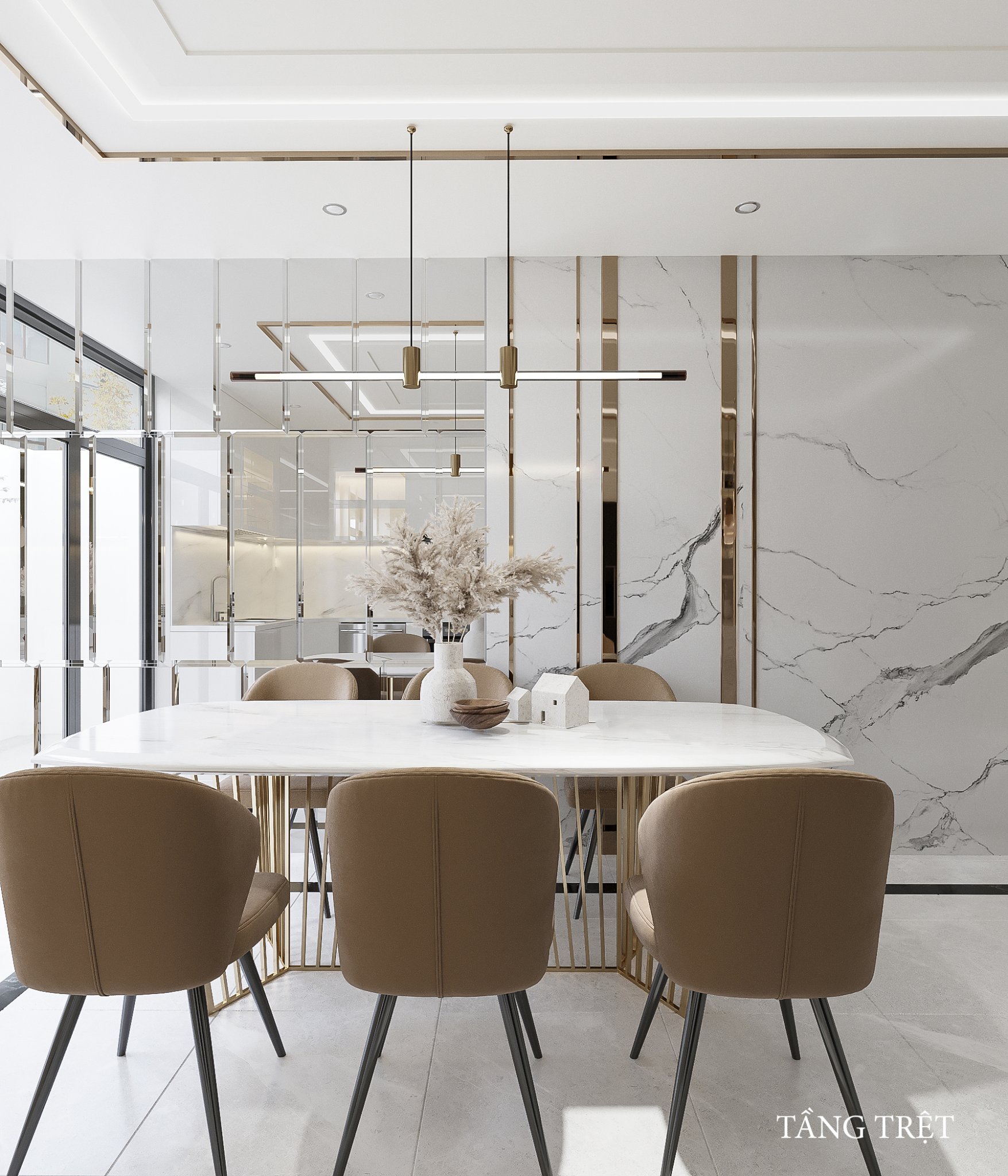 Thiết kế concept nội thất phòng ăn Nhà phố Lê Trọng Tấn phong cách Hiện đại Modern