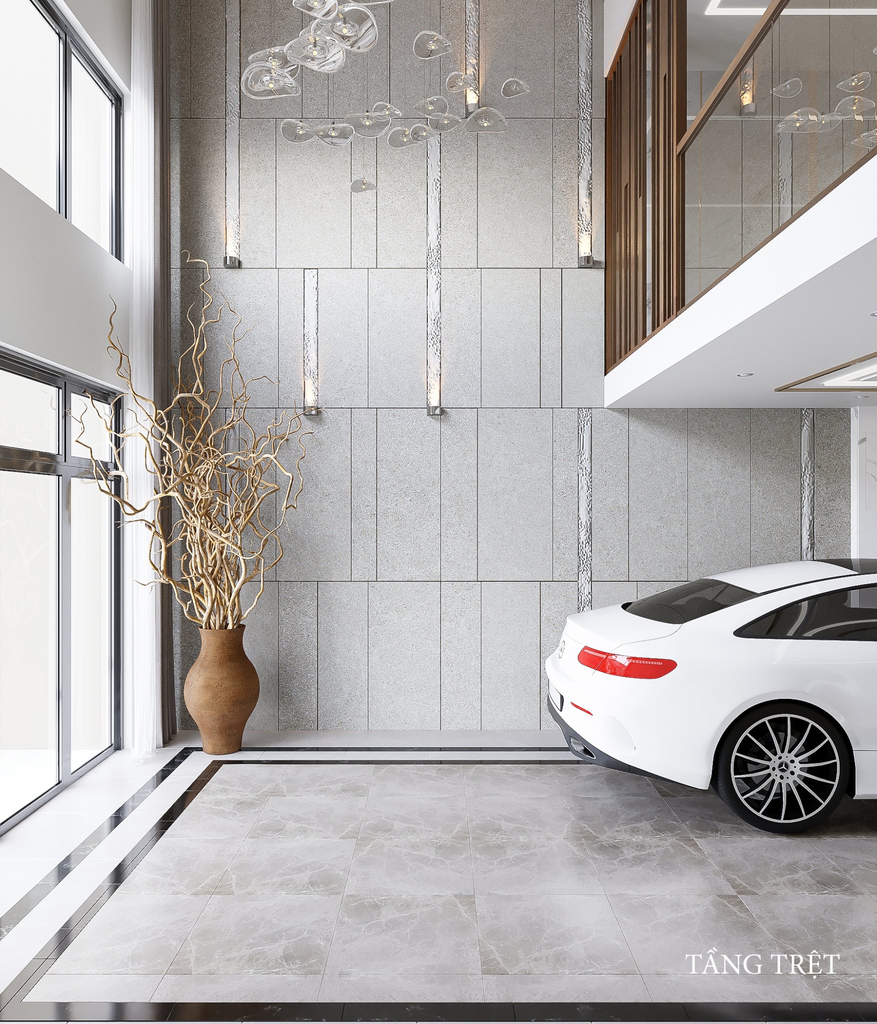 Thiết kế concept nội thất sân để xe Nhà phố Lê Trọng Tấn phong cách Hiện đại Modern