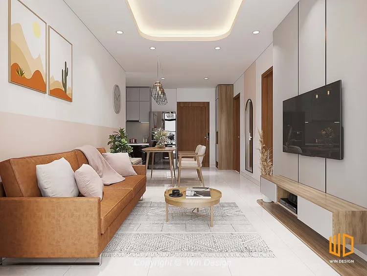 Concept nội thất phòng khách Căn hộ Jamila Khang Điền phong cách Bắc Âu Scandinavian