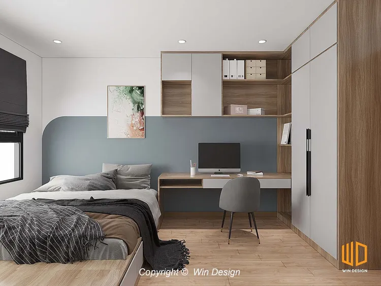 Concept nội thất phòng ngủ Căn hộ Jamila Khang Điền phong cách Bắc Âu Scandinavian, phong cách Hiện đại Modern