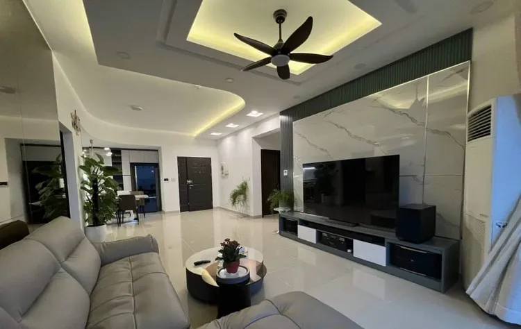 Hoàn thiện nội thất phòng khách Căn hộ Q7 Saigon Riverside Complex phong cách Hiện đại Modern