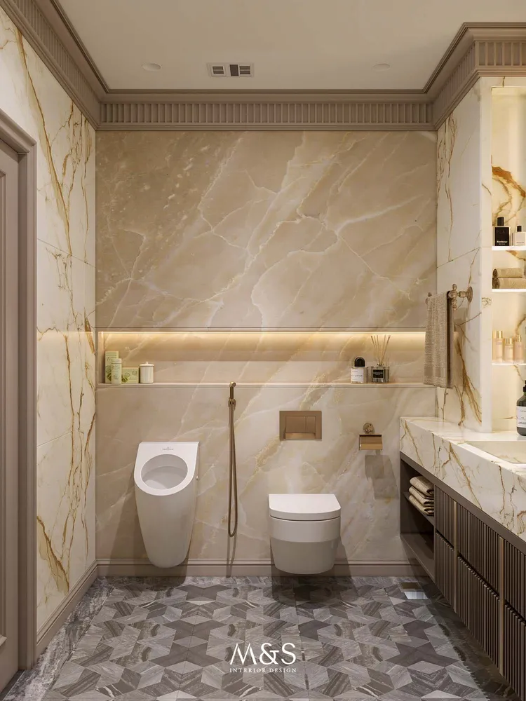 Concept nội thất nhà vệ sinh Himlam Quận 7 phong cách Tân cổ điển Neo Classic