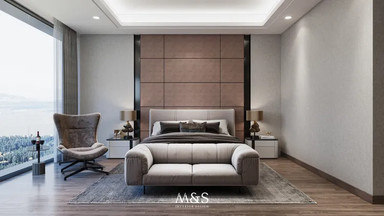 Concept nội thất phòng ngủ master Lucasta Villa Quận 9 phong cách Hiện đại Modern
