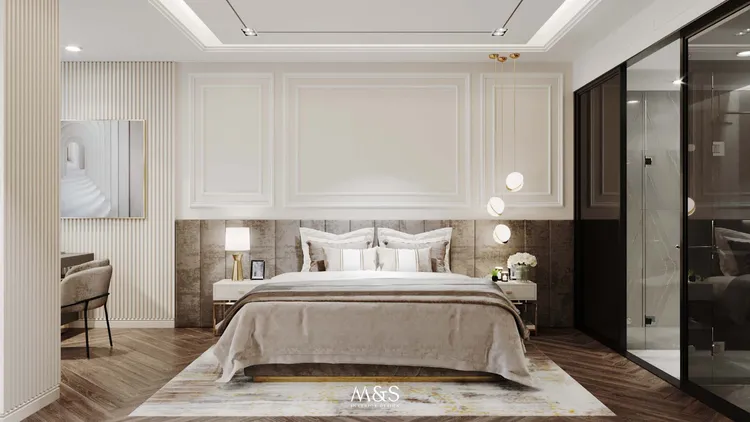 Concept nội thất phòng ngủ master Nhà phố Biên Hòa Đồng Nai phong cách Hiện đại Modern