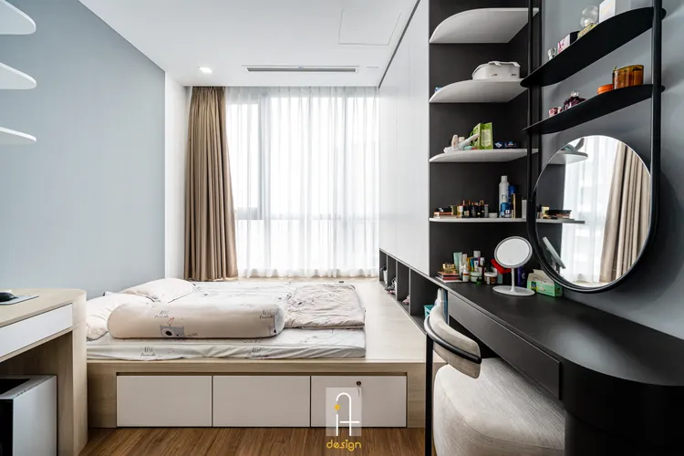 Hoàn thiện nội thất phòng ngủ Căn hộ Vinhomes Central Park phong cách Hiện đại Modern
