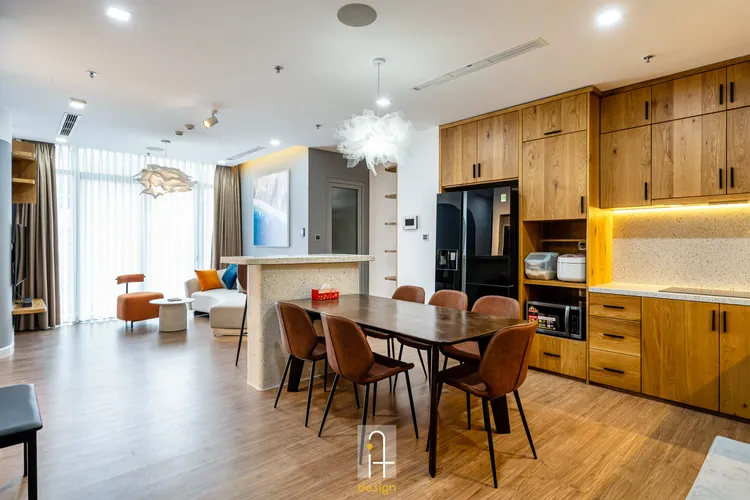 Hoàn thiện nội thất phòng ăn Căn hộ Vinhomes Central Park phong cách Hiện đại Modern
