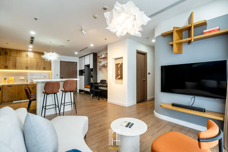 Hoàn thiện nội thất phòng khách Căn hộ Vinhomes Central Park phong cách Hiện đại Modern