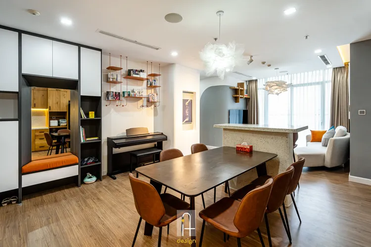 Hoàn thiện nội thất phòng ăn Căn hộ Vinhomes Central Park phong cách Hiện đại Modern