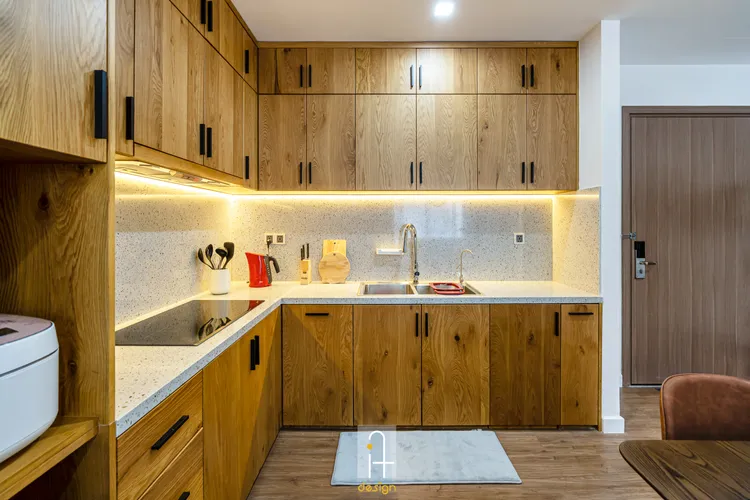 Hoàn thiện nội thất phòng bếp Căn hộ Vinhomes Central Park phong cách Hiện đại Modern