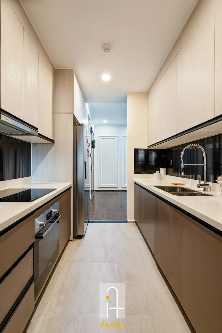 Hoàn thiện nội thất phòng bếp Căn hộ D'Edge Thảo Điền phong cách Hiện đại Modern