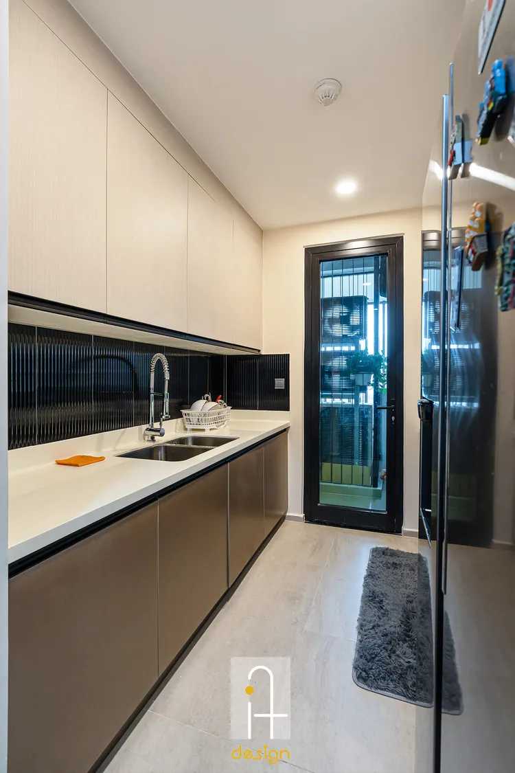 Hoàn thiện nội thất phòng bếp Căn hộ D'Edge Thảo Điền phong cách Hiện đại Modern