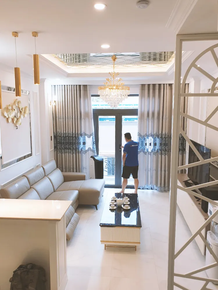 Hoàn thiện nội thất phòng khách Nhà phố Tân Phú phong cách Tân cổ điển Neo Classic