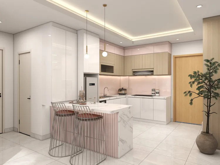 Concept nội thất phòng ăn, phòng bếp Căn hộ M-One Quận 7 phong cách Hiện đại Modern