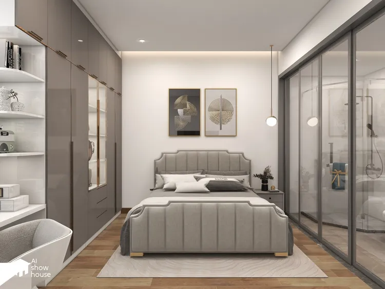 Concept nội thất phòng ngủ Nhà cấp 4 ở Trà Vinh phong cách Hiện đại Modern